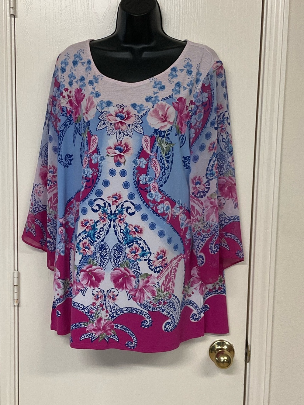 JM Collection Floral Paisley Scoop-Neck Tunic